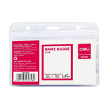 Deli PVC Name Badge 91 x 56mm Pack of 10 Horizontal E5758
