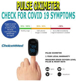 ChoiceMMed Pulse Oximeter (1 year local warranty) - check covid 19 symptoms