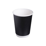 Uni Double Wall Paper Hot Cup Black 12oz Pack of 20