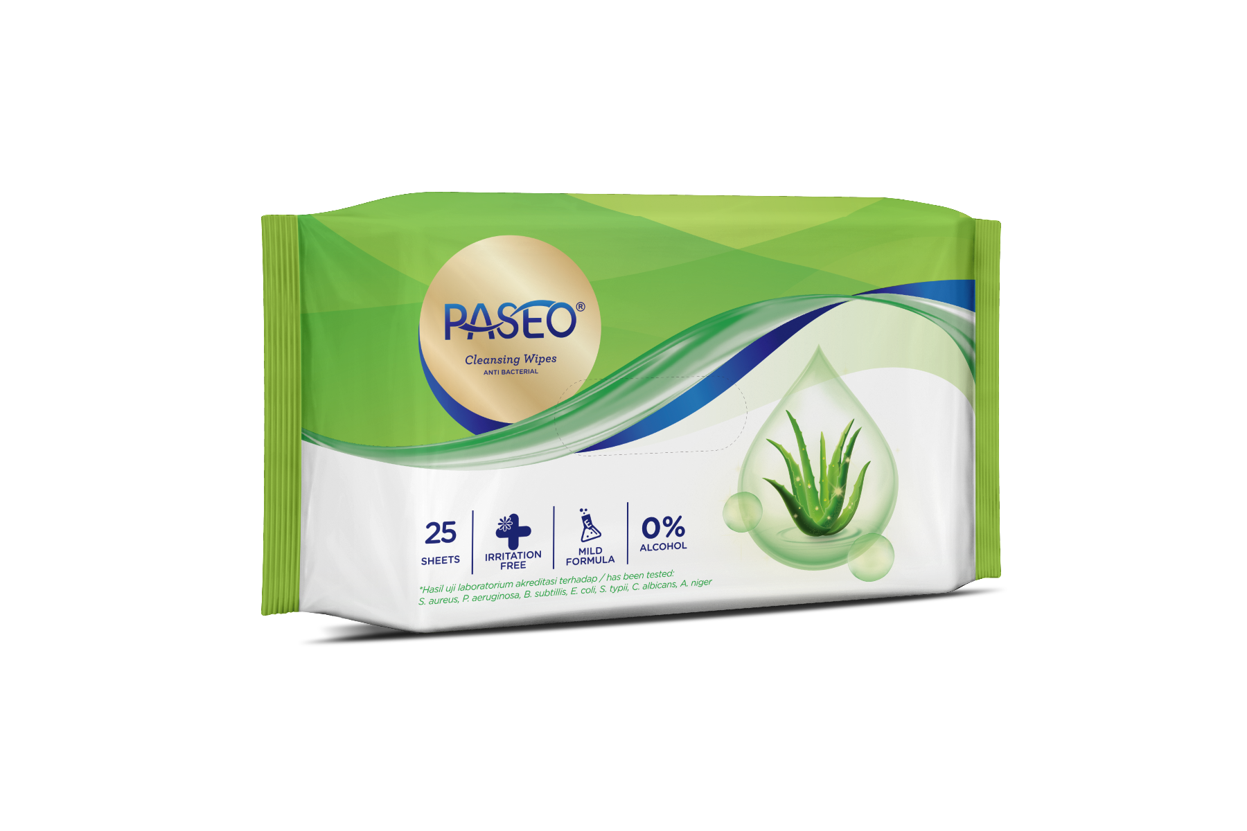 PASEO Anti Bacterial Wet Wipes 2 x 25 sheets - Obbo.SG