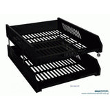 2 Tier Plastic Document Tray with Metal Risers A4