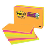 3M Post-it Meeting Notes Super Sticky Electric Glow 6445-SSP