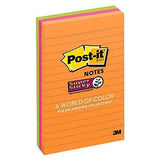 3M Post-it Notes Super Sticky Lined Neon 660-3SSUC