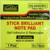 Suremark Stick Brilliant Note Pad Yellow SQ-6654/BYL