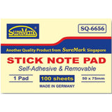 Suremark Stick Note Pad 50 x 75mm SQ6656 - Obbo.SG