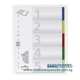 Durable Plastic 5 Colour Index Divider Set 6730
