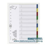 Durable Plastic 10 Colour Index Divider Set 6740 - Obbo.SG