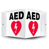 Aed 3-way Wall Sign (triangular) 2403 - Obbo.SG
