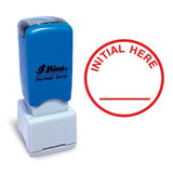 Shiny Pre-Inked Teacher Stamp Initial Here Red HS038