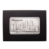 3D Pewter Wooden Name Card Box - Singapore