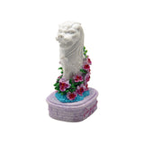 4 Merlion Statue with Purple Vanda - Obbo.SG