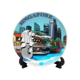 4 Ceramic Plate with Stand - Clarke Quay with Skyline - Obbo.SG