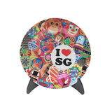6 Ceramic Plate with Stand - I Love SG