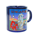 Mini Ceramic Blue 4oz Mug - Merlion/Sentosa - Obbo.SG