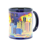 Ceramic Blue 10oz Mug-Merlion/Fireworks - Obbo.SG