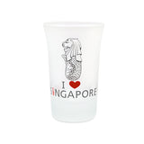 Frosted Cylinder Shape Shot Glass - I Love Singapore