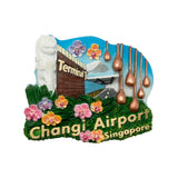 Glitter Polyresin Fridge Magnet - Terminal 1 @ Changi - Obbo.SG
