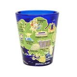 Cobalt Blue Shot Glass with Gold Foil - Singapore Map(Single) - Obbo.SG