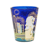 Cobalt Blue Shot Glass with Gold Foil - Fireworks(Single) - Obbo.SG