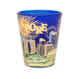 Cobalt Blue Shot Glass with Gold Foil - Fireworks(Single) - Obbo.SG