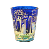 Cobalt Blue Shot Glass with Gold Foil - Fireworks(Single) - Obbo.SG