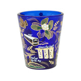 Cobalt Blue Shot Glass with Gold Foil - SG Icon(Single) - Obbo.SG