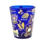Cobalt Blue Shot Glass with Gold Foil - SG Icon(Single) - Obbo.SG
