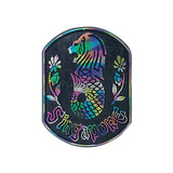 Rubberised Fridge Magnet - Merlion (Black) - Obbo.SG