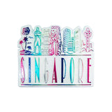 Rubberised Fridge Magnet - Singapore Skyline