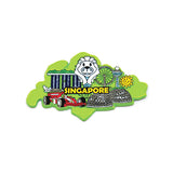 Rubberised Fridge Magnet - Light Green SG Map