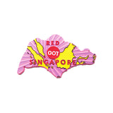 Rubberised Fridge Magnet - Spore Map Pink