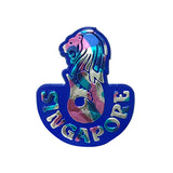 Rubberised Fridge Magnet - Merlion (Blue)