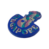 Rubberised Fridge Magnet - Merlion (Blue) - Obbo.SG