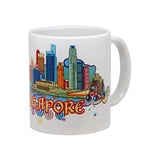 Singapore 10oz White Mug - High Rise SG - Obbo.SG
