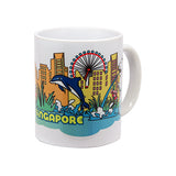Singapore 10oz White Mug - Lion City Attractions - Obbo.SG