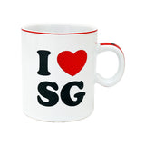 White Ceramic 4oz Mug - I Love SG - Obbo.SG