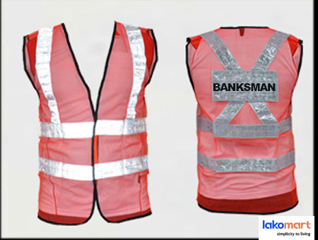 Safety Vest Full Strip - Orange (With Position Tag) - Obbo.SG