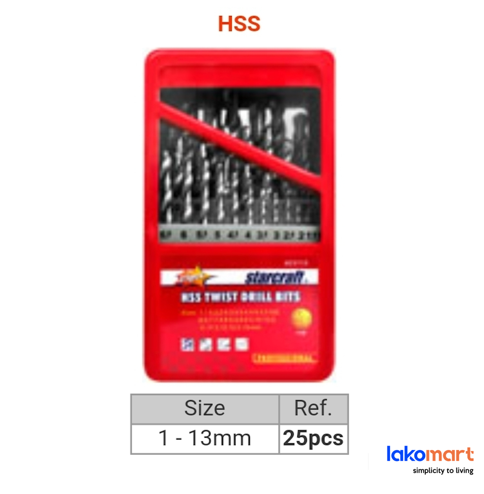STARCRAFT - 13/19/25 Pcs HSS Drill Bit Set (For Metal) - Obbo.SG