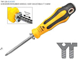 SCREWDRIVER RUBBER HANDLE 2-WAY ADJUSTABLE 4" X 6MM - Obbo.SG