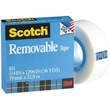 3M 811 Removable Tape 19mm x 32M (3/4 Inch x 36 Yards) - Obbo.SG