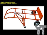TROLLEY FOR 2 GAS CYLINDER (3RD WHEEL SUPPORT FOR 45DEG)