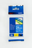 Brother TZE-555 White-on-Blue Laminated Tape