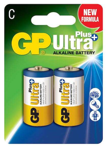 GP Ultra Plus Alkaline C x 2 Battery Pack - Obbo.SG