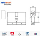 Cylinder Lock Thumbturn & Key 70mm - Obbo.SG