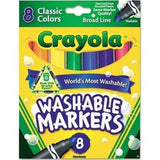 Crayola 8 Colour Broad Line Washable Marker 587808 - Obbo.SG