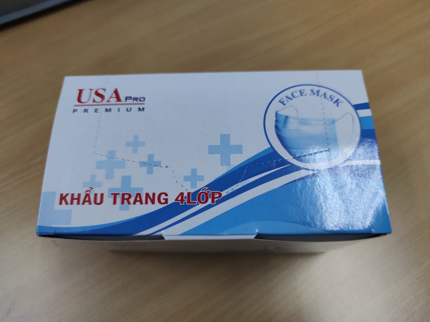 4-ply disposable surgical face mask (Brand: USA PRO) Made in Vietnam - Obbo.SG