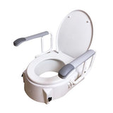 Lifeline Height Adjustable Raised Toilet Seat with Flip Up Armrest 8311 - Obbo.SG