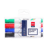 Deli Dry Erase Marker Chisel Point Pack of 4 EU00403 - Obbo.SG